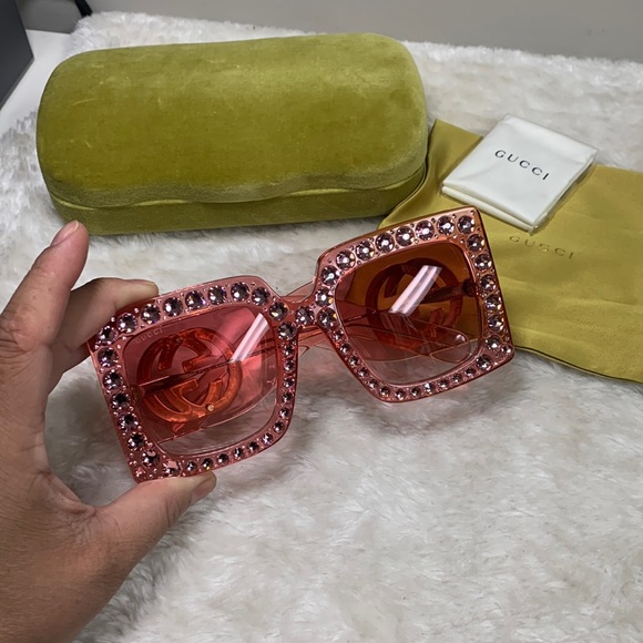 Gucci Accessories - Gucci Women's Pink 57mm Rhinestone Square Sunglasses